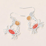 Crab Teardrop Charm Drop Dangle Earrings - Madeline Love - Flyclothing LLC