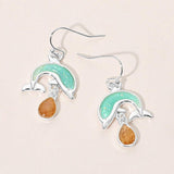 Dolphin Teardrop Charm Dangle Earrings - Madeline Love - Flyclothing LLC