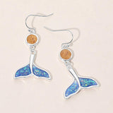 Round Whale Tale Charm Link Drop Dangle Earrings - Madeline Love - Flyclothing LLC