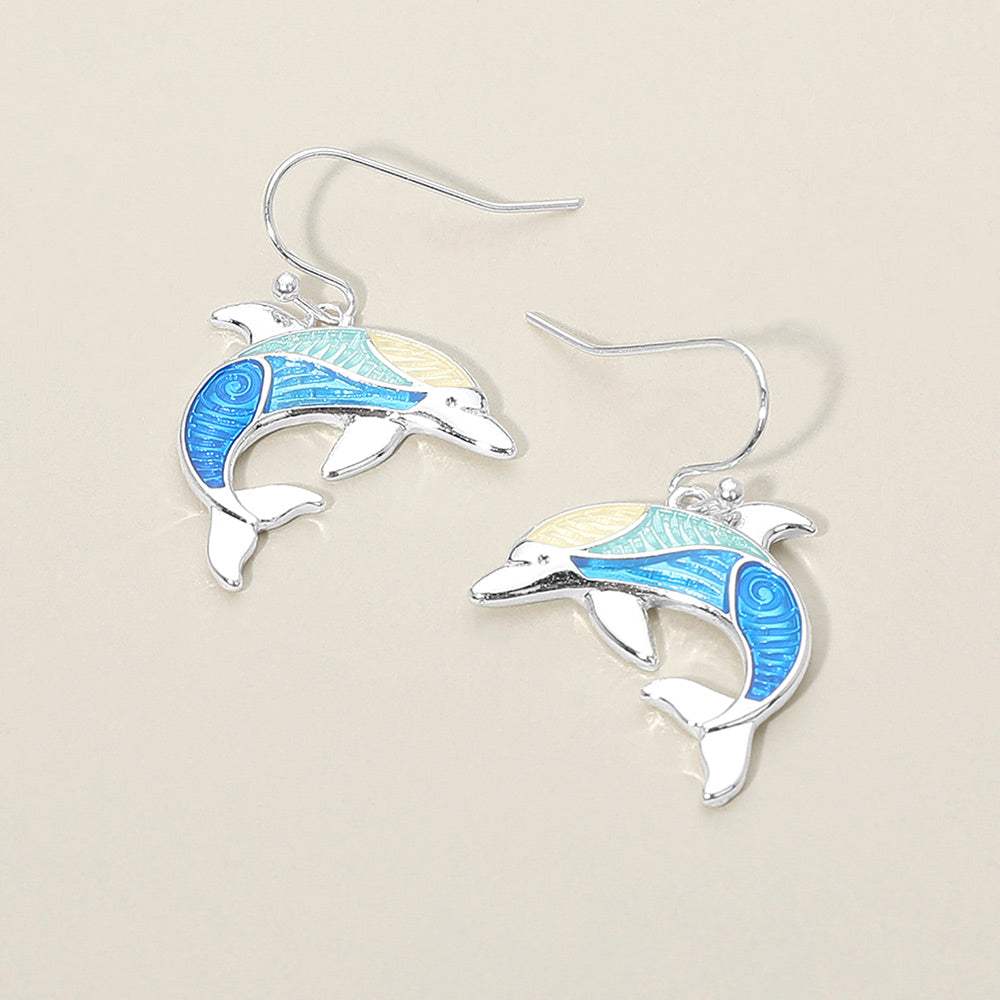 Dolphin Charm Drop Earrings - Madeline Love - Flyclothing LLC