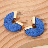 Raffia Wrapped Hoop Earrings - Madeline Love - Flyclothing LLC