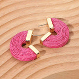 Raffia Wrapped Hoop Earrings - Madeline Love - Flyclothing LLC