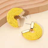 Raffia Wrapped Hoop Earrings - Madeline Love - Flyclothing LLC