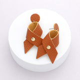 Faux Leather Ribbon Dangle Earrings - Madeline Love - Flyclothing LLC