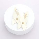 Faux Leather Ribbon Dangle Earrings - Madeline Love - Flyclothing LLC