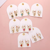 Heart Stone Dangle Huggie Hoop Earrings - Madeline Love - Flyclothing LLC