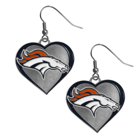 Denver Broncos Heart Dangle Earrings - Denver Broncos - Flyclothing LLC