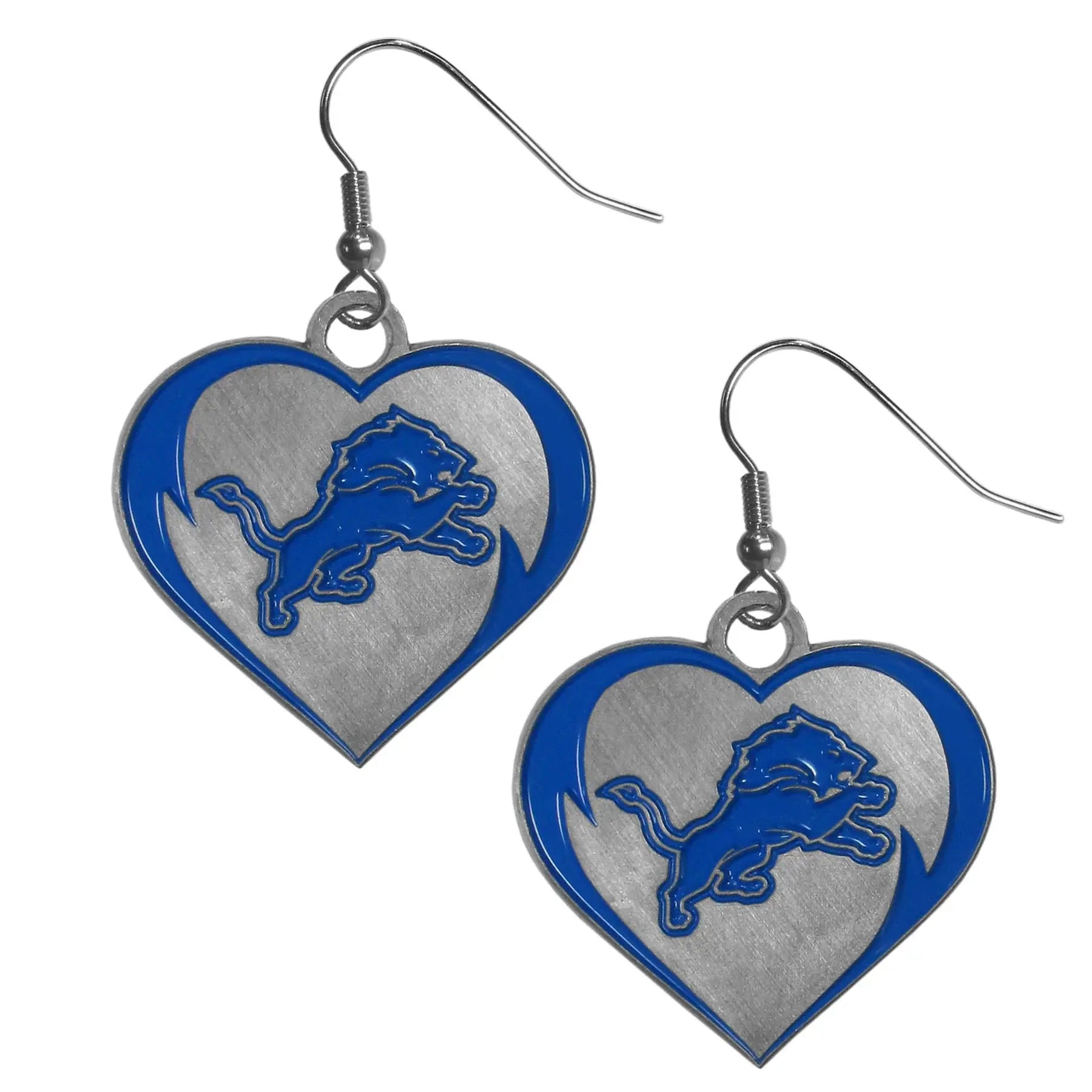 Detroit Lions Heart Dangle Earrings - Detroit Lions - Flyclothing LLC