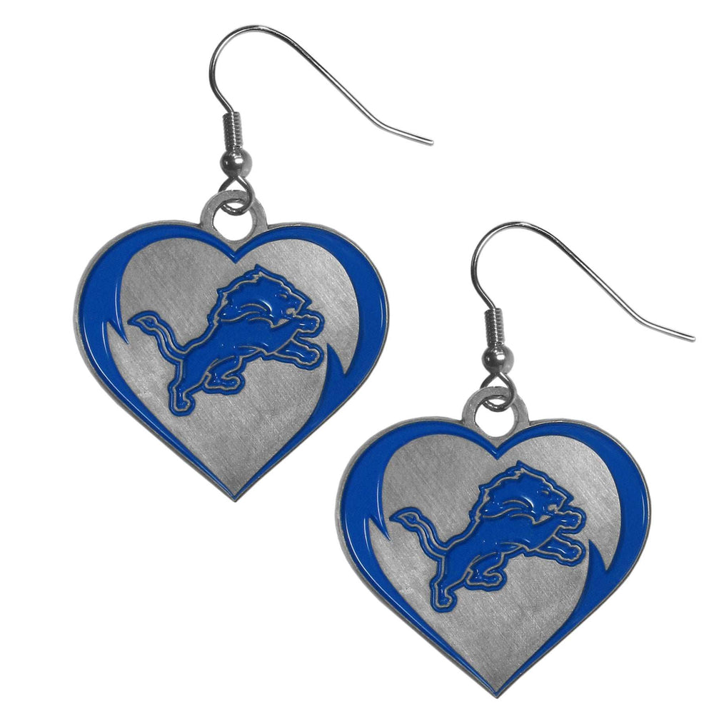 Detroit Lions Heart Dangle Earrings - Detroit Lions - Flyclothing LLC