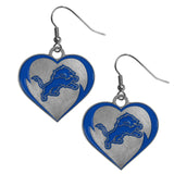 Detroit Lions Heart Dangle Earrings - Detroit Lions - Flyclothing LLC
