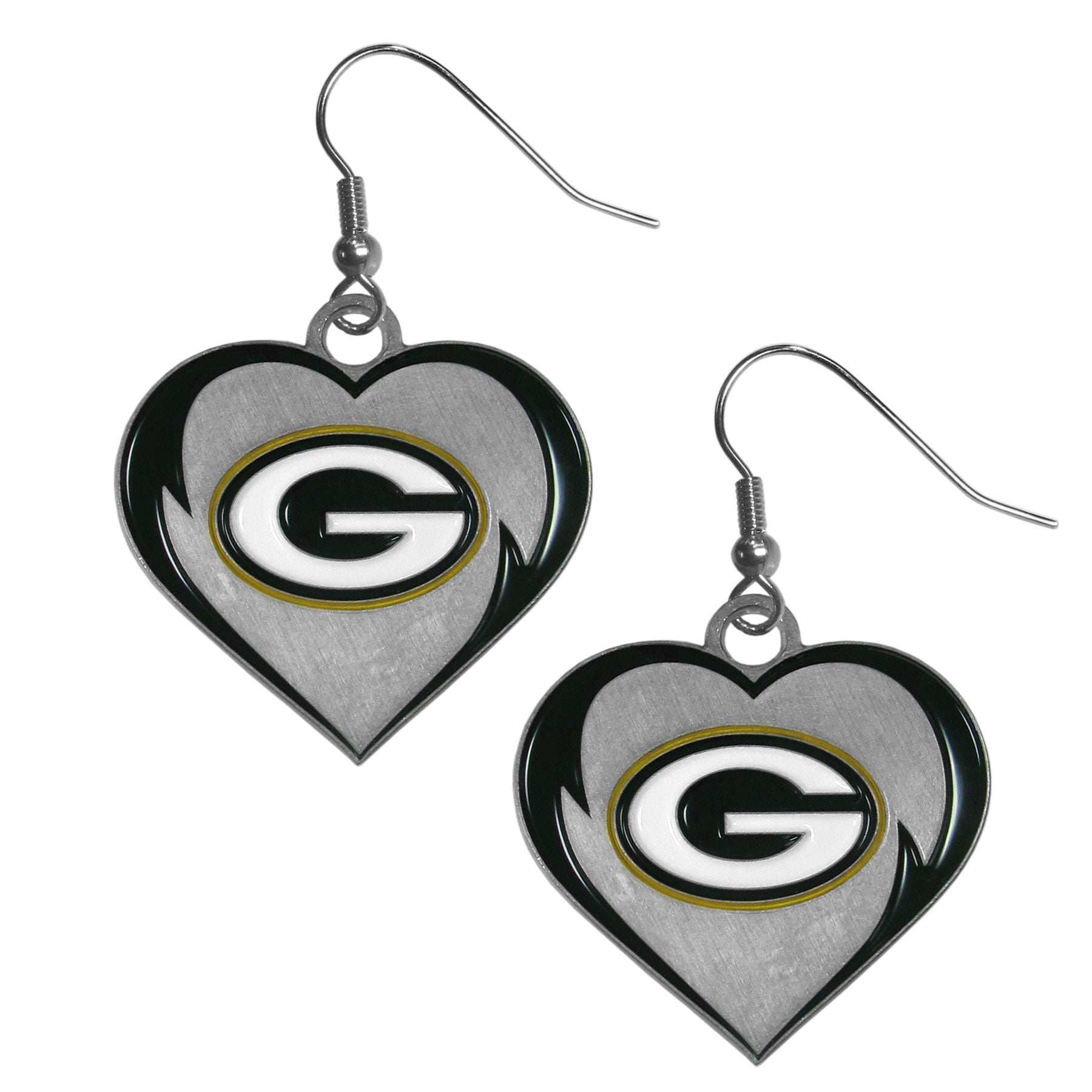 Green Bay Packers Heart Dangle Earrings - Green Bay Packers - Flyclothing LLC