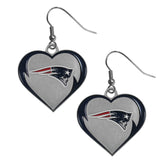 New England Patriots Heart Dangle Earrings - New England Patriots - Flyclothing LLC