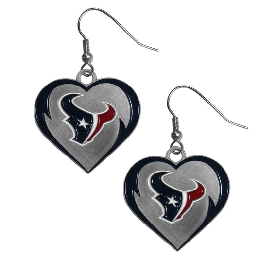 Houston Texans Heart Dangle Earrings - Houston Texans - Flyclothing LLC