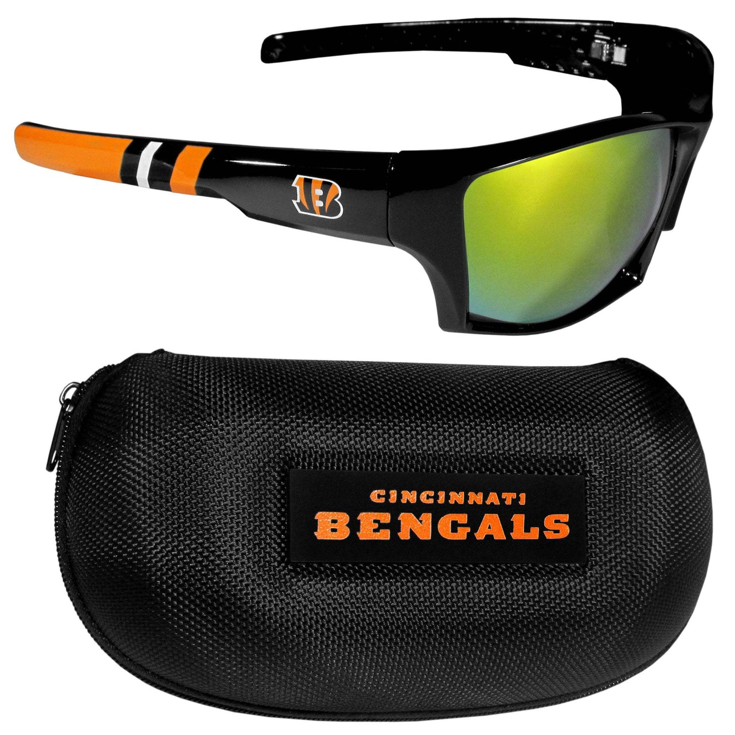 Cincinnati Bengals Edge Wrap Sunglass and Case Set - Cincinnati Bengals - Flyclothing LLC