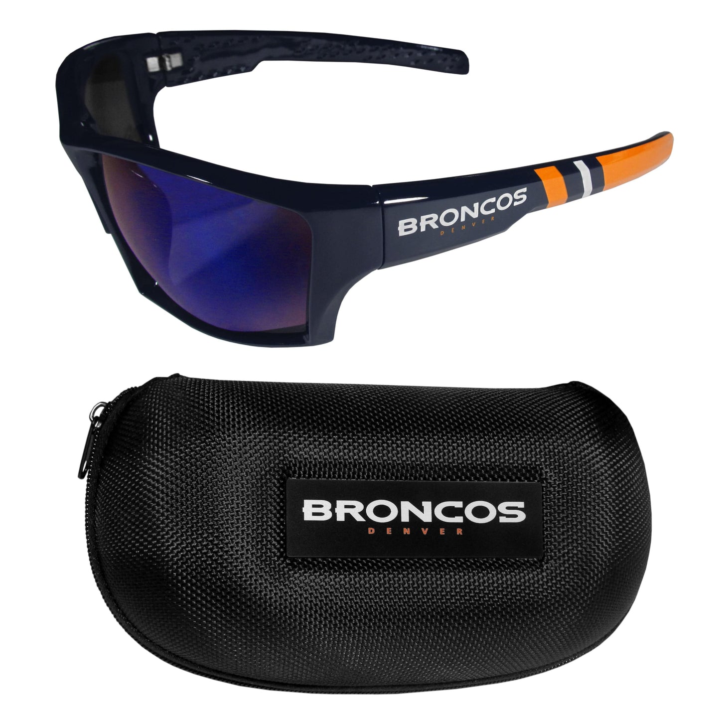 Denver Broncos Edge Wrap Sunglass and Case Set - Denver Broncos - Flyclothing LLC