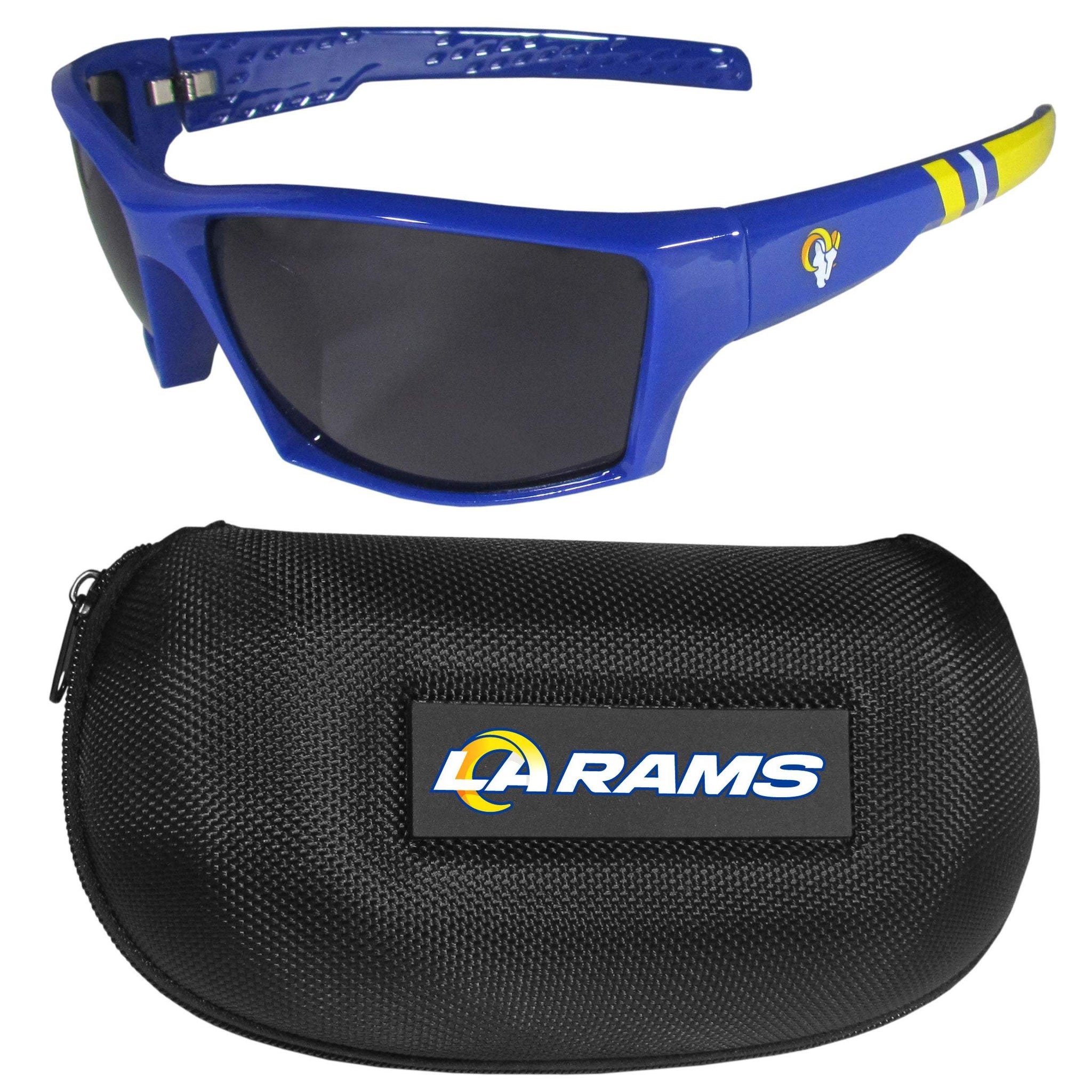 Los Angeles Rams Edge Wrap Sunglass and Case Set - Los Angeles Rams - Flyclothing LLC