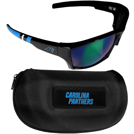 Carolina Panthers Edge Wrap Sunglass and Case Set - Carolina Panthers