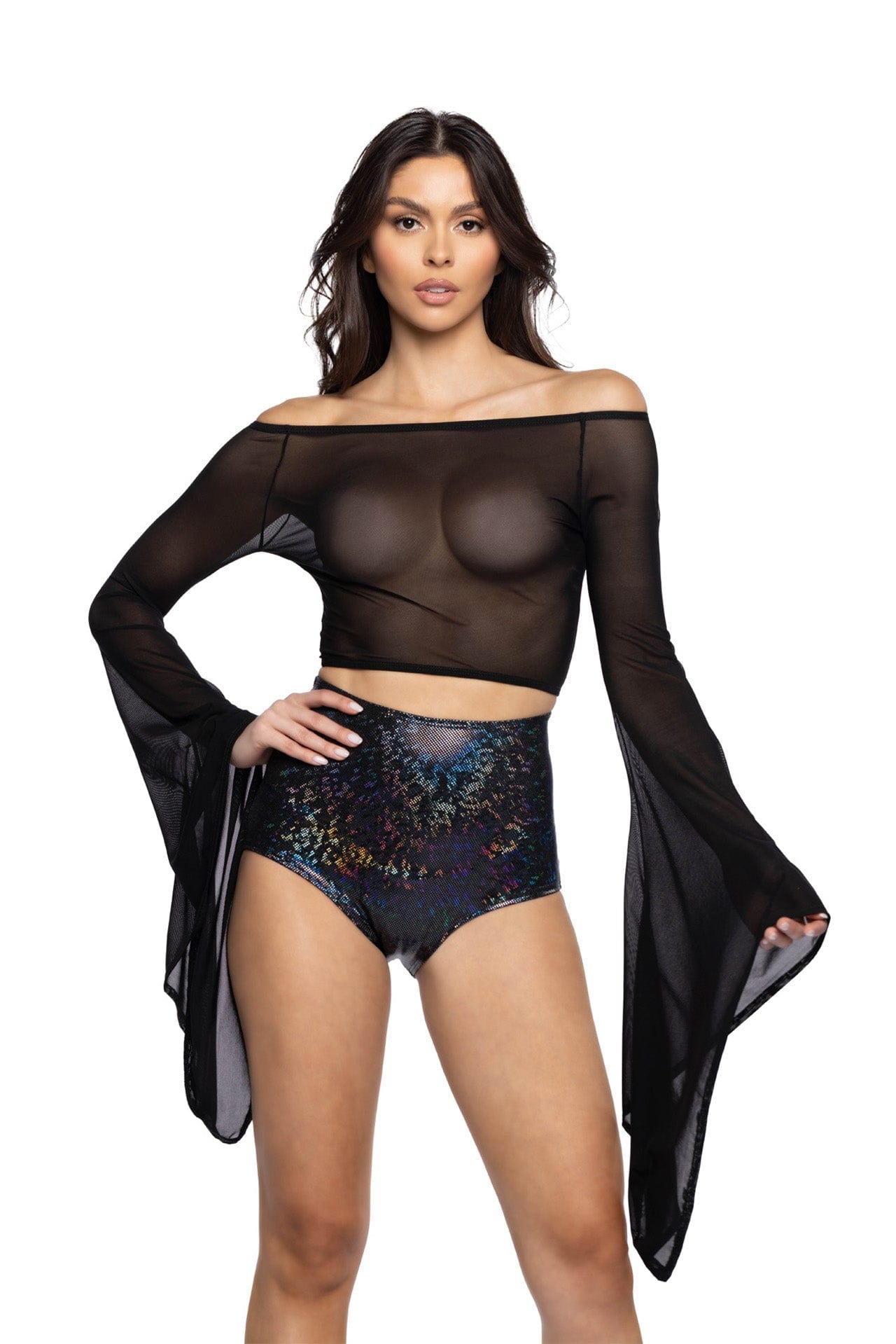 J-Valentine FF118 - Off-Shoulder Flair Sleeve Top - J. Valentine