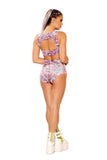 J-Valentine FF150 - ROSE SEQUIN EMBROIDERED HIGH-WAIST SHORT - J. Valentine