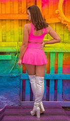 J. Valentine Neon Mesh Skater Skirt - J. Valentine