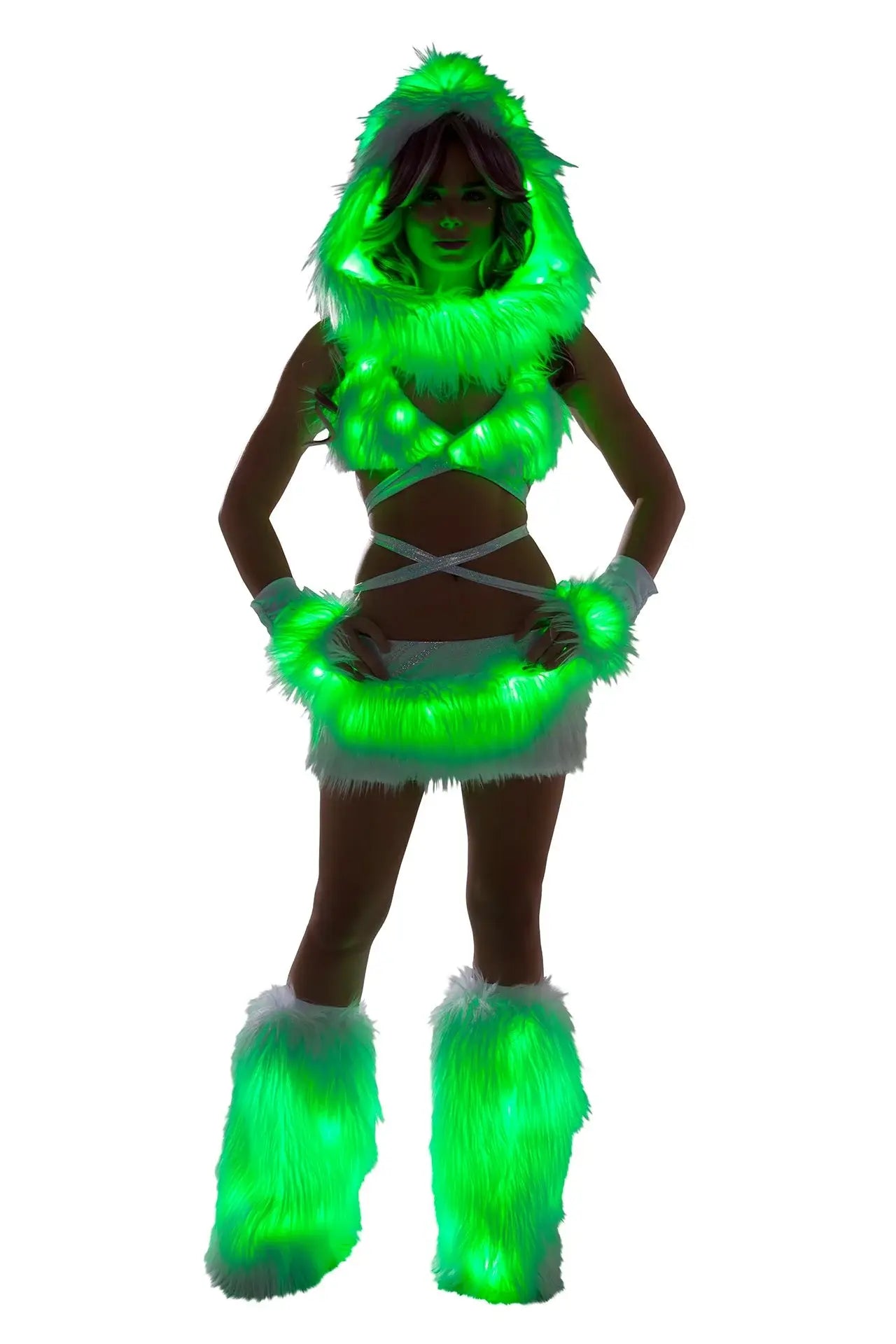 FF427 - Faux Fur Light-Up Skirt - J. Valentine - Flyclothing LLC