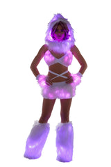 J-Valentine FF428 - Faux Fur Light-Up Gloves - J. Valentine
