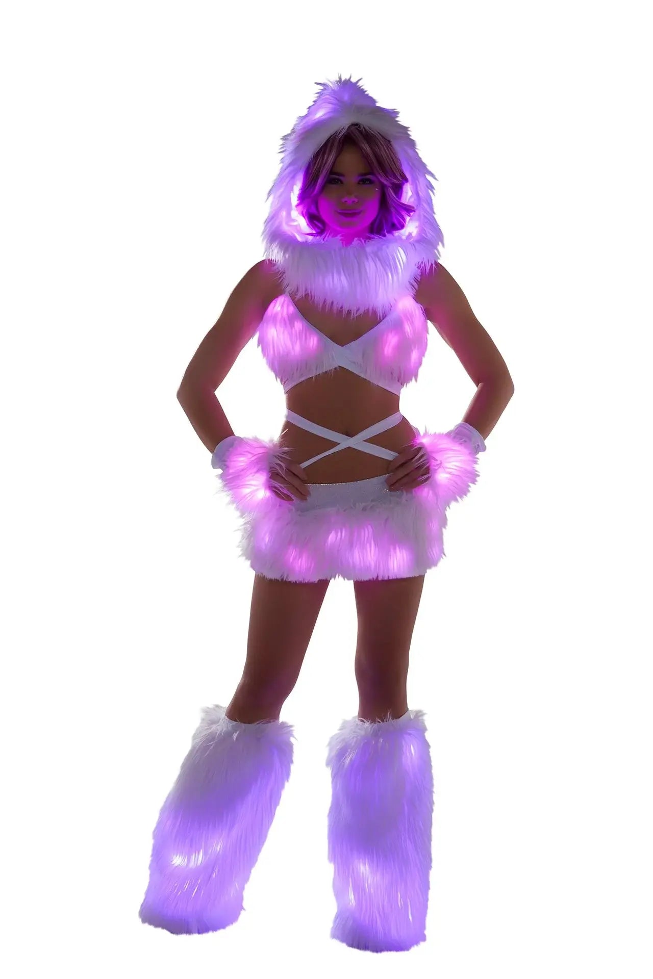 FF427 - Faux Fur Light-Up Skirt - J. Valentine - Flyclothing LLC