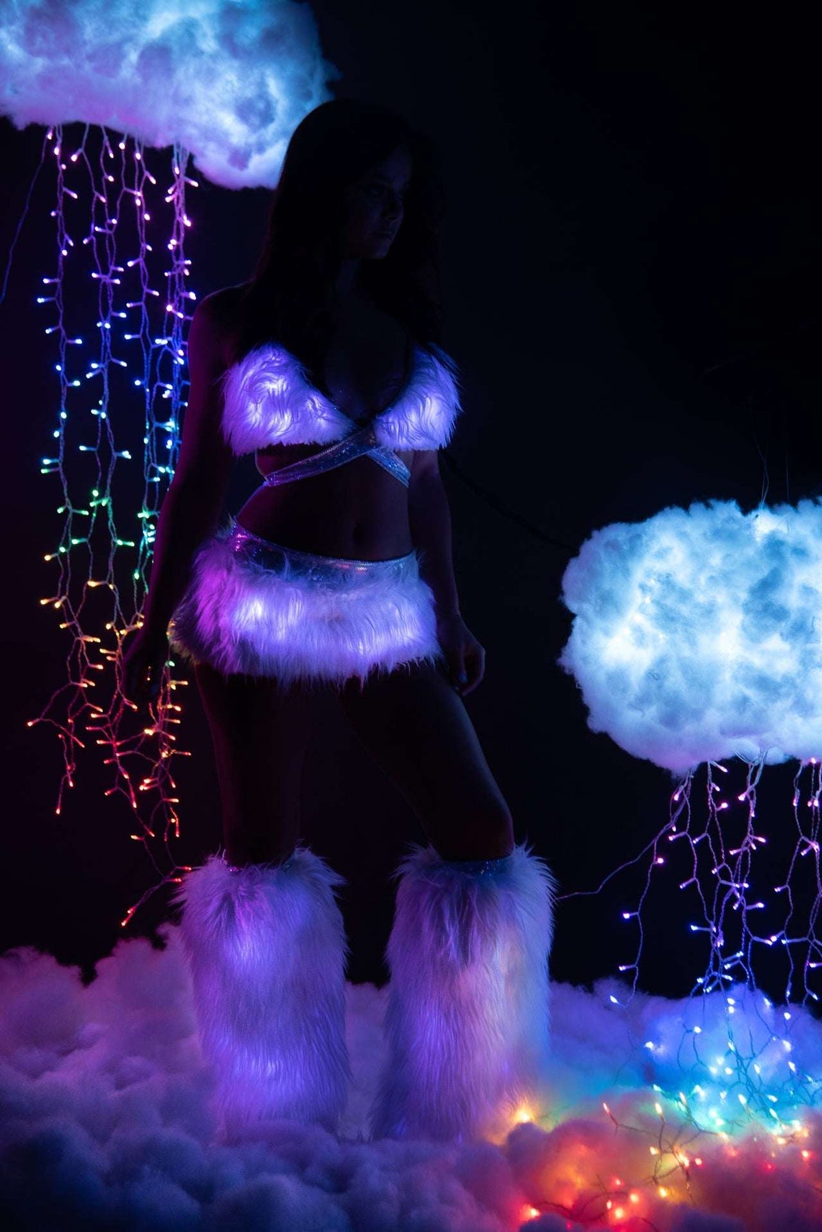 J. Valentine Faux Fur Light-Up Wrap Top FF426 - J. Valentine - Flyclothing LLC