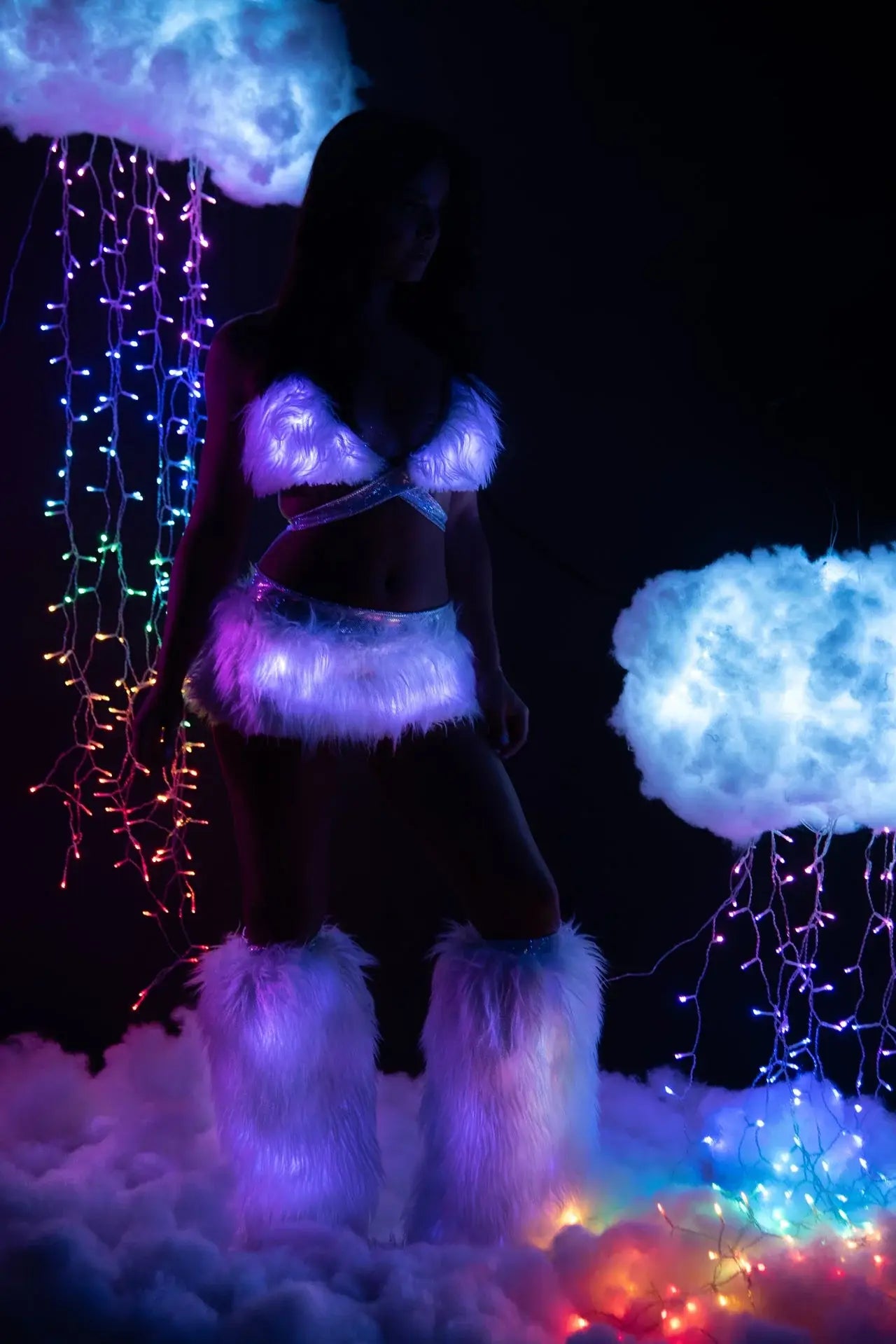 FF427 - Faux Fur Light-Up Skirt - J. Valentine - Flyclothing LLC