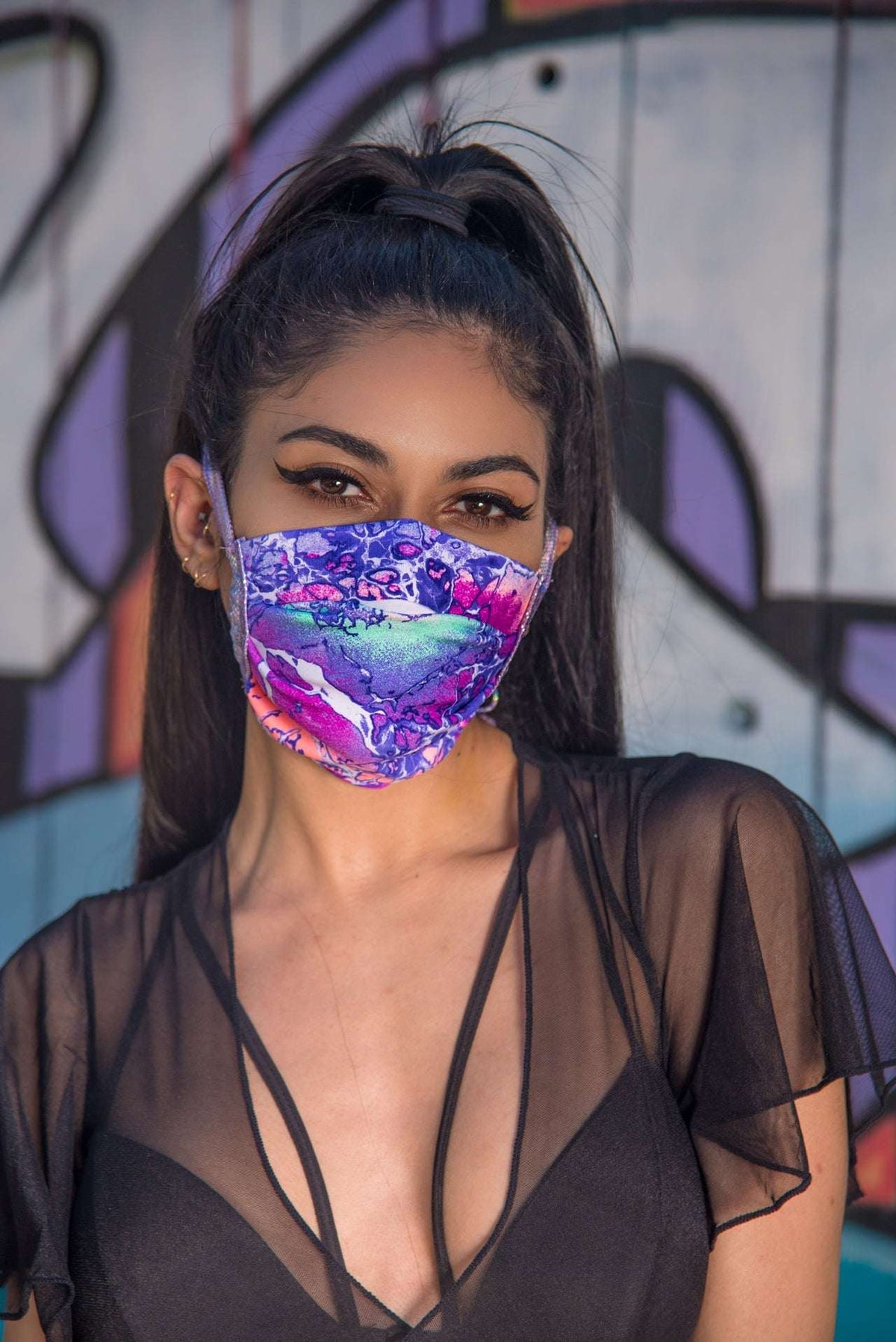 J. Valentine Heavy Brazilian Spandex Pleated Mask FF552 - J. Valentine - Flyclothing LLC