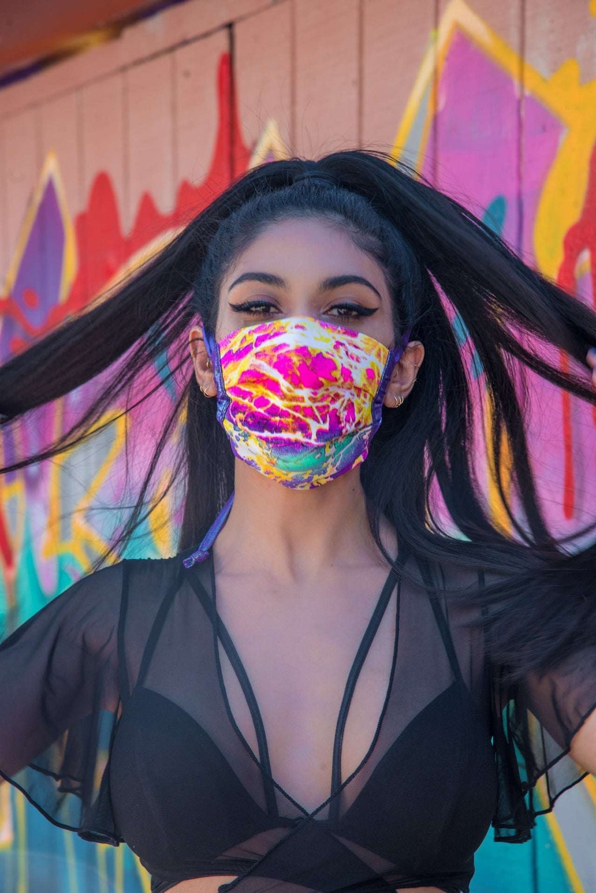 J. Valentine Heavy Brazilian Spandex Pleated Mask FF552 - J. Valentine - Flyclothing LLC