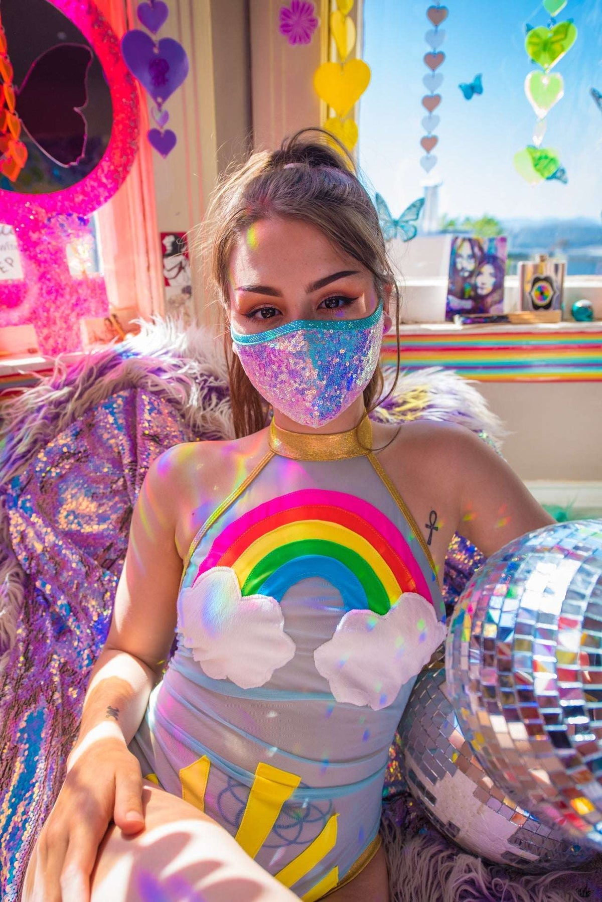J. Valentine Sequin Tailored Mask FF556 - J. Valentine - Flyclothing LLC