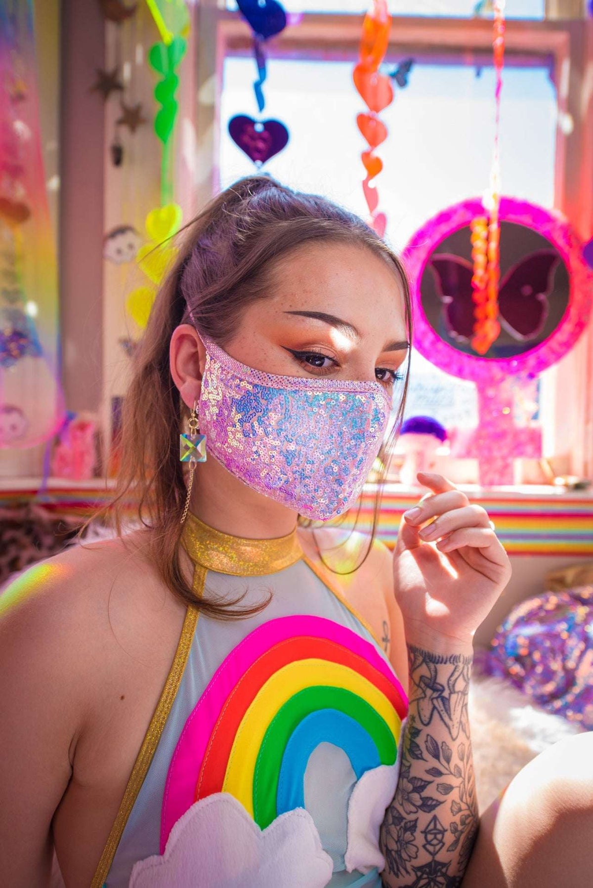 J. Valentine Sequin Tailored Mask FF556 - J. Valentine - Flyclothing LLC