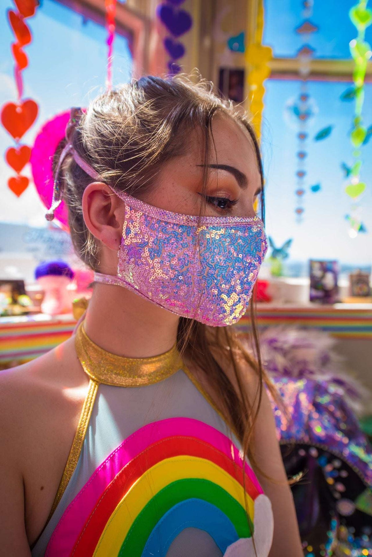 J. Valentine Sequin Tailored Mask FF556 - J. Valentine - Flyclothing LLC