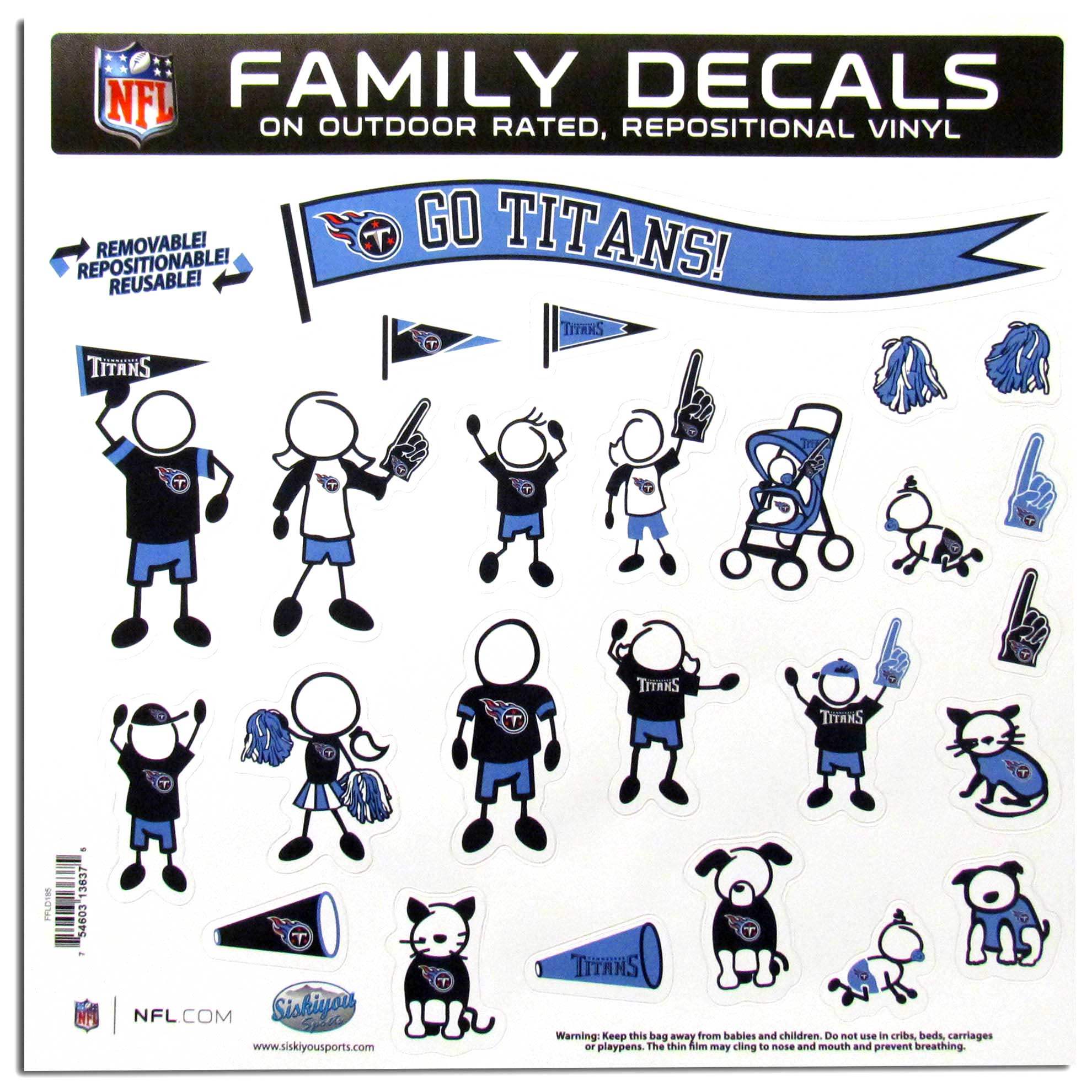 Tennessee Titans Family Decal Set Large - Tennessee Titans - Flyclothing LLC