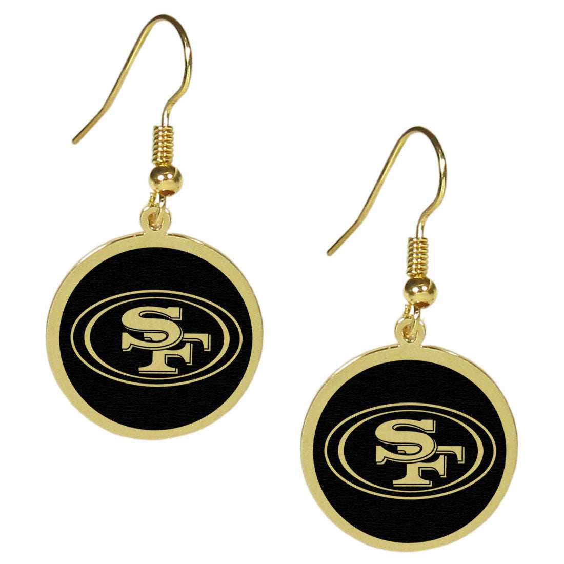 San Francisco 49ers Gold Tone Earrings - San Francisco 49ers - Flyclothing LLC