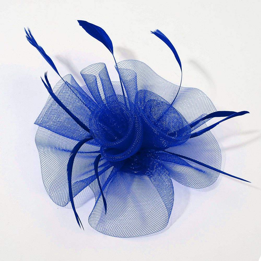 Mesh Flower Feather Mesh Fascinator / Headband - Madeline Love - Flyclothing LLC