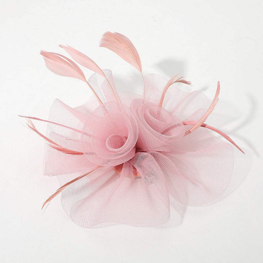 Mesh Flower Feather Mesh Fascinator / Headband - Madeline Love - Flyclothing LLC