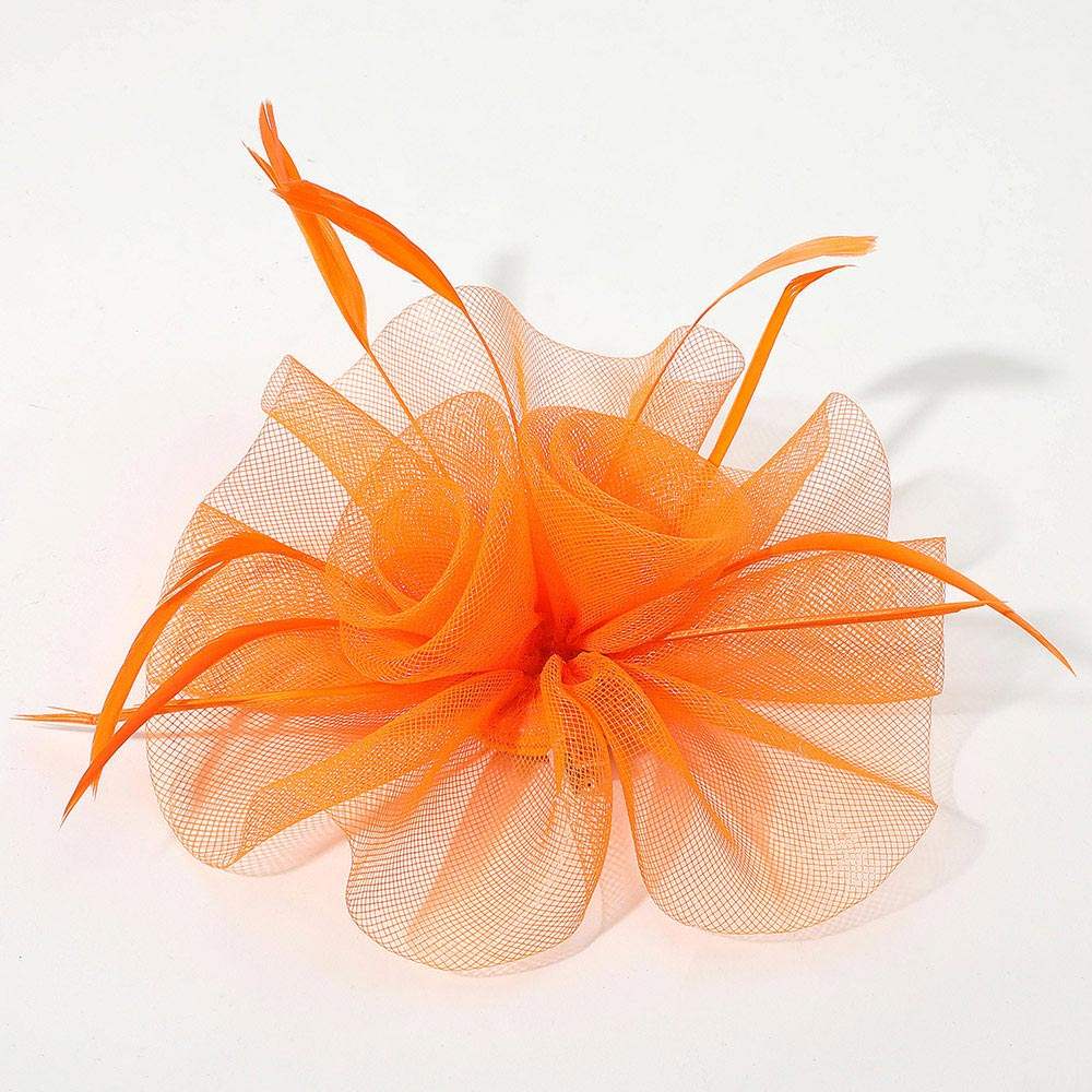 Mesh Flower Feather Mesh Fascinator / Headband - Madeline Love - Flyclothing LLC