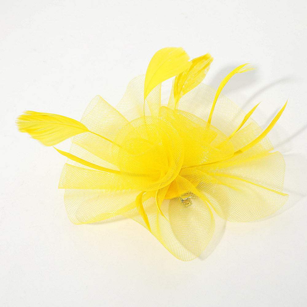 Mesh Flower Feather Mesh Fascinator / Headband - Madeline Love - Flyclothing LLC