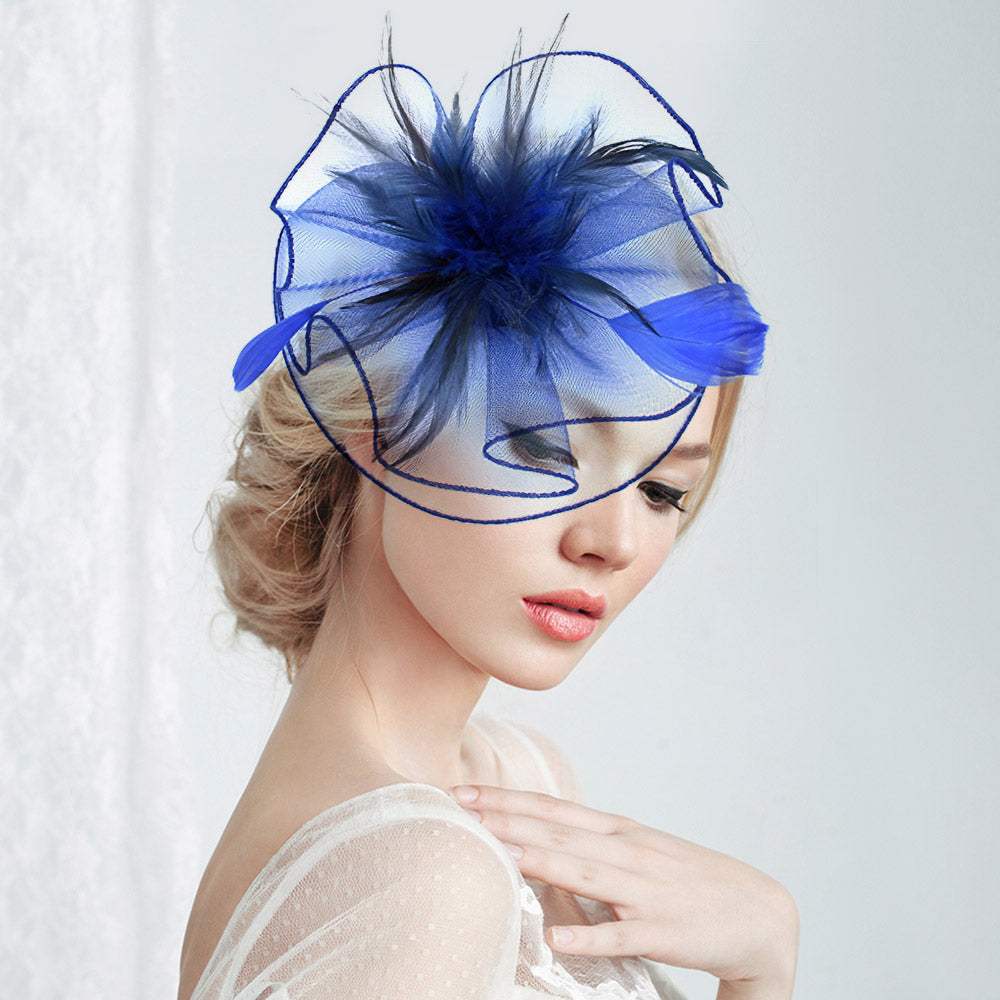 Feather Mesh Fascinator Headband - Madeline Love - Flyclothing LLC