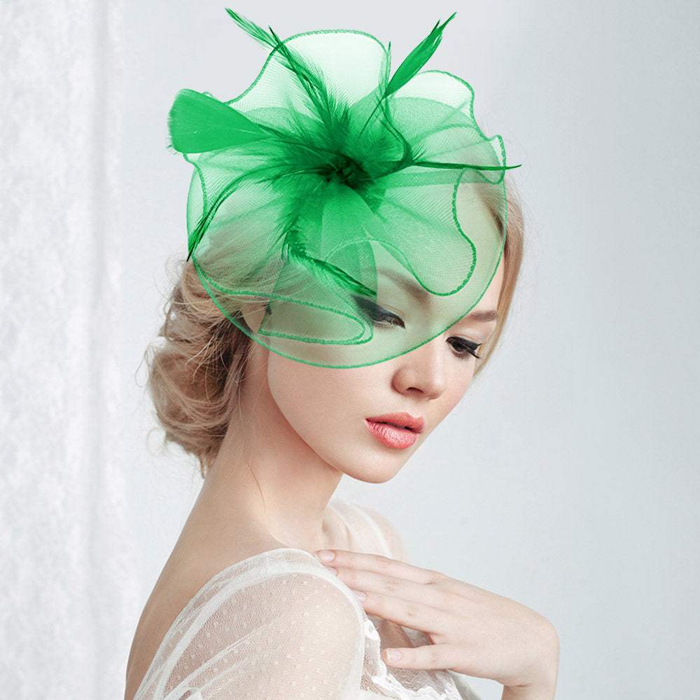 Feather Mesh Fascinator Headband - Madeline Love - Flyclothing LLC