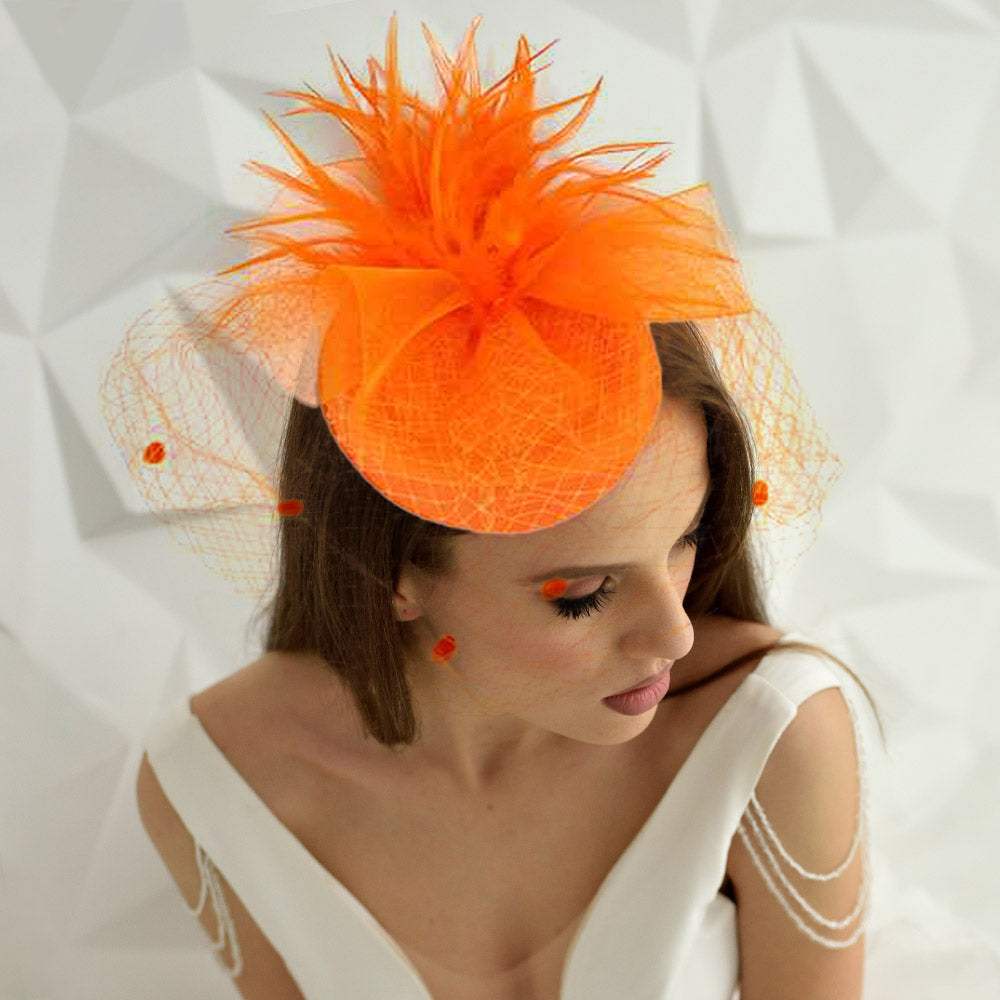 Feather Mesh Fascinator Headband - Madeline Love - Flyclothing LLC
