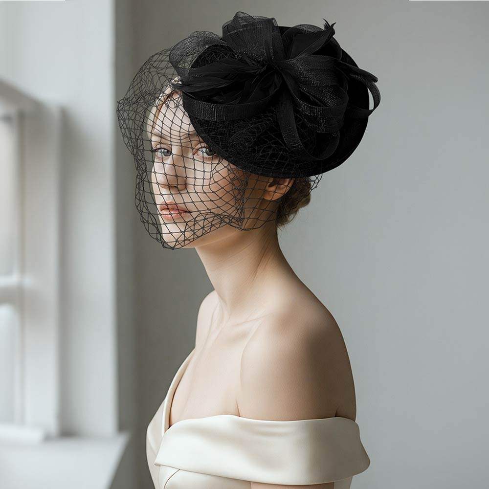 Elegant Floral Veil Fascinator Headband - Madeline Love - Flyclothing LLC