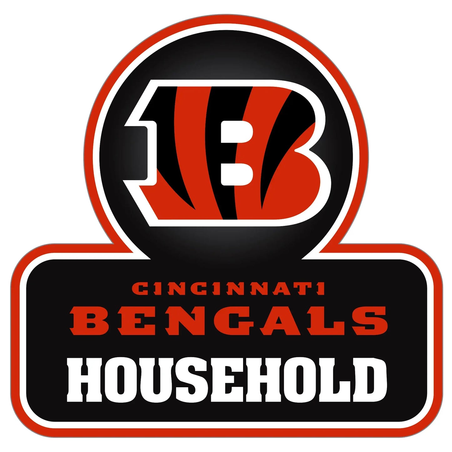 Cincinnati Bengals Household Auto Decal - Cincinnati Bengals - Flyclothing LLC
