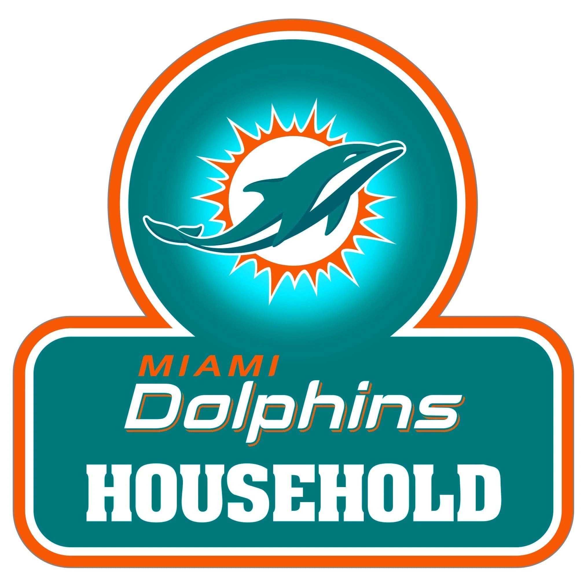 Miami Dolphins Household Auto Decal - Miami Dolphins - Flyclothing LLC