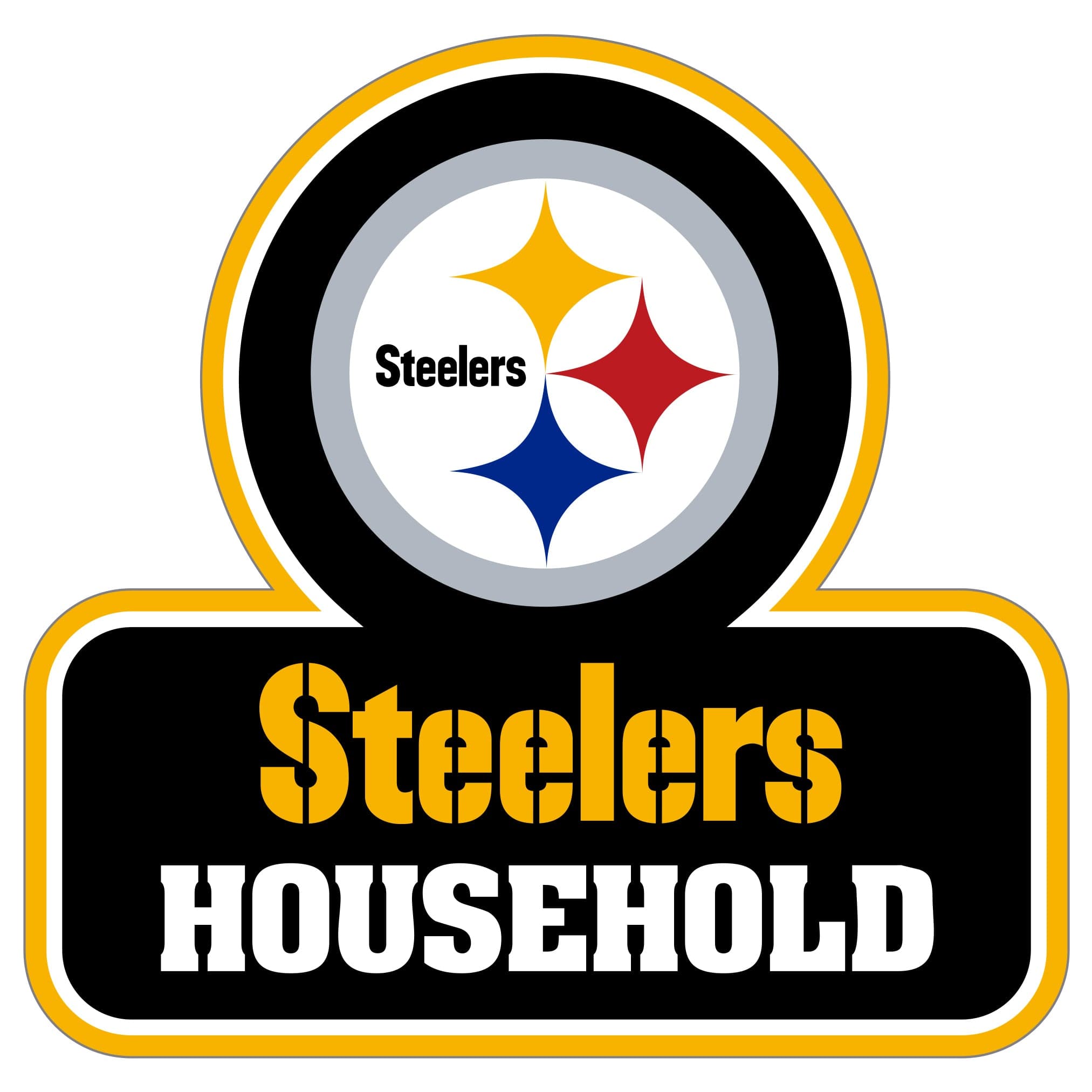 Pittsburgh Steelers Household Auto Decal - Pittsburgh Steelers