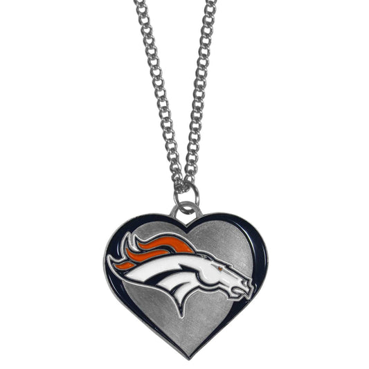 Denver Broncos Heart Necklace - Denver Broncos - Flyclothing LLC