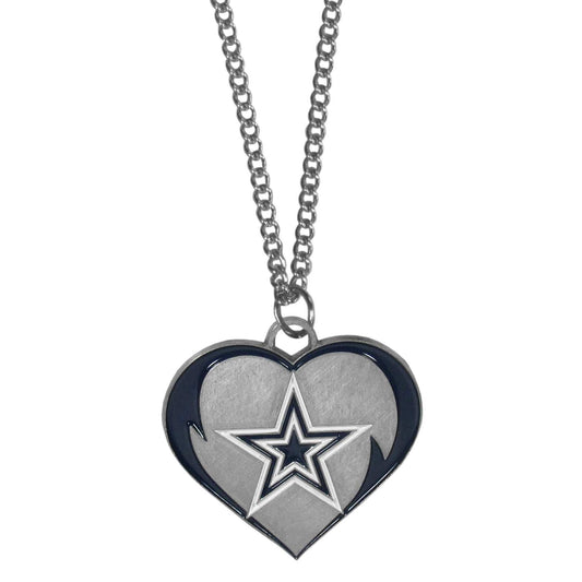 Dallas Cowboys Heart Necklace - Dallas Cowboys - Flyclothing LLC