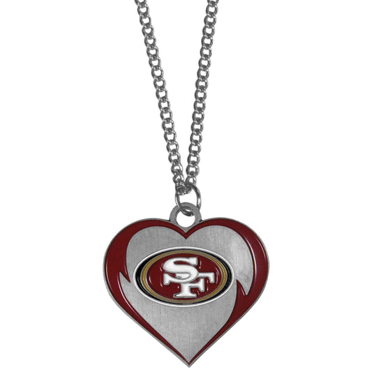 San Francisco 49ers Heart Necklace - San Francisco 49ers - Flyclothing LLC